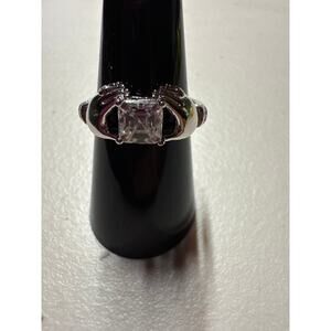 1CT Asscher Cut Moissanite Ring